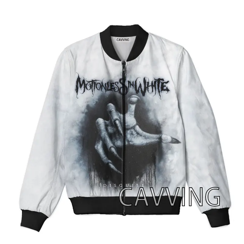New Fashion Women/men's 3d Print Motionless In White Zipper Bomber