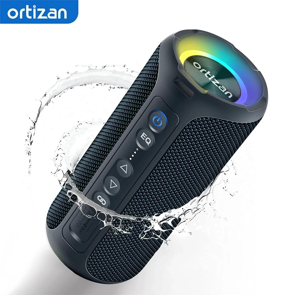 Haut-parleur portable sans fil Ortizan 40W, haut-parleur Bluetooth étanche IPX7, son stéréo puissant et basses profondes, appairage TWS, micro intégré, 3EQ, lumières RGB pour la maison et l'extérieur 1