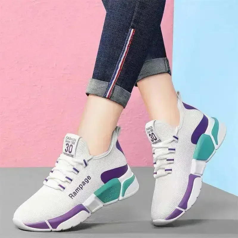 Fashionable and simple new women's shoes, comfortable women's shoes, spring and autumn lace-up comfortable light sports shoes