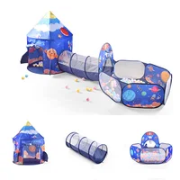 3 in 1 Portable Children's Tent Toys Folding Crawling Tunnel Indoor and Outdoor Play House Beach Tent Ocean Ball Pool Tents 1
