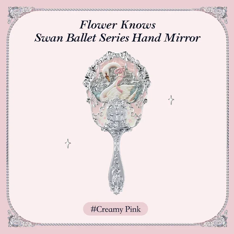 Kwiat zna serię baletów łabędzia trzymających ręce lustro 3 rodzaje wykwintny Relief narzędzia do makijażu różowy niebieski biały