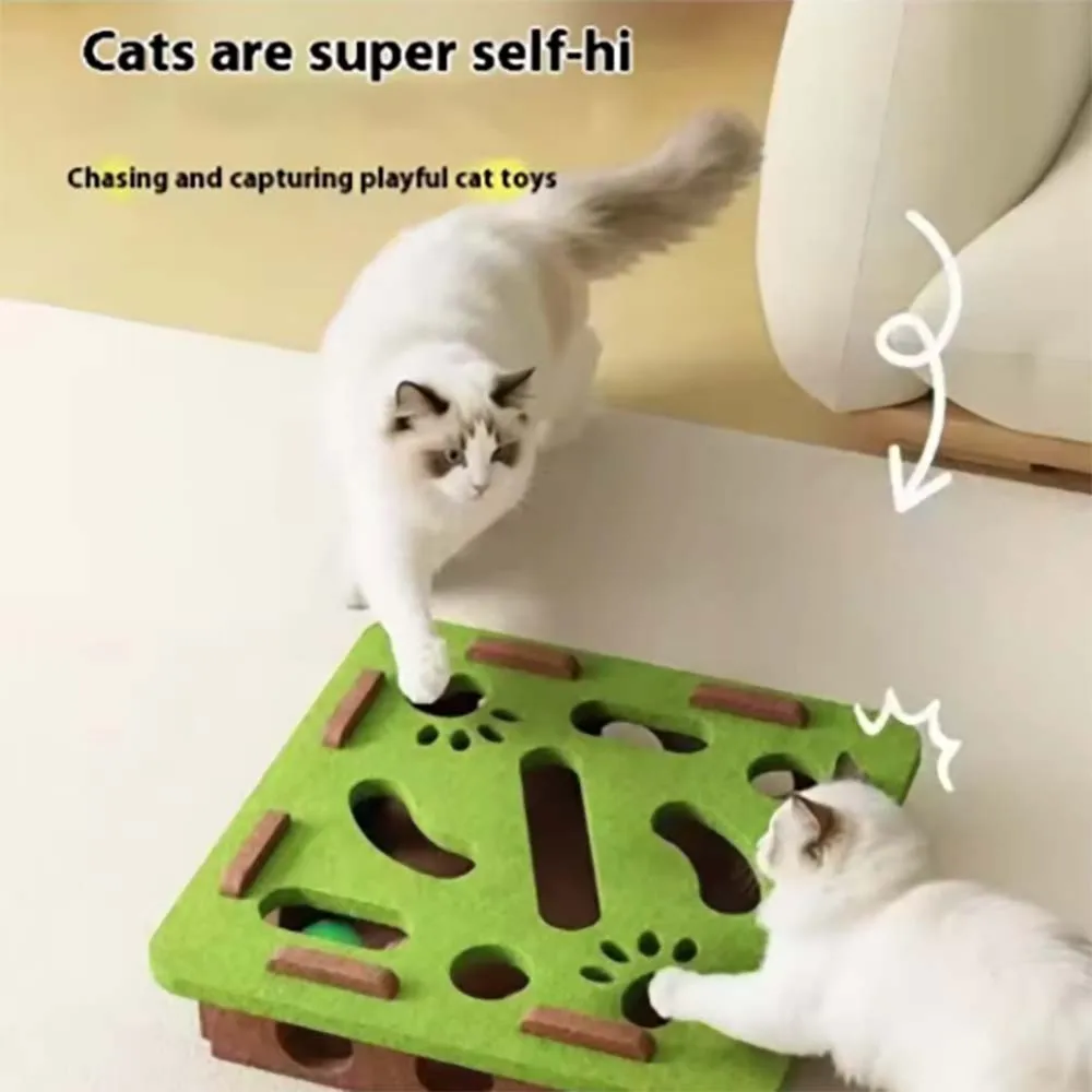 Pet Cat Puzzle Maze Holes Toys Felt Box With Bell Ball Kitten Playing Toys Interactive Funny Cat Supplies 1 Pet Cat Puzzle Maze Holes Toys Felt Box With Bell Ball Kitten Playing Toys Interactive Funny Cat Supplies 1