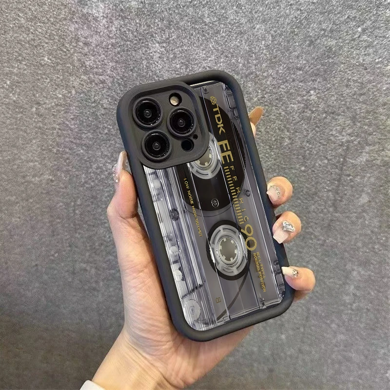 Vintage Cassette Tape Pattern Soft Phone Case Cover