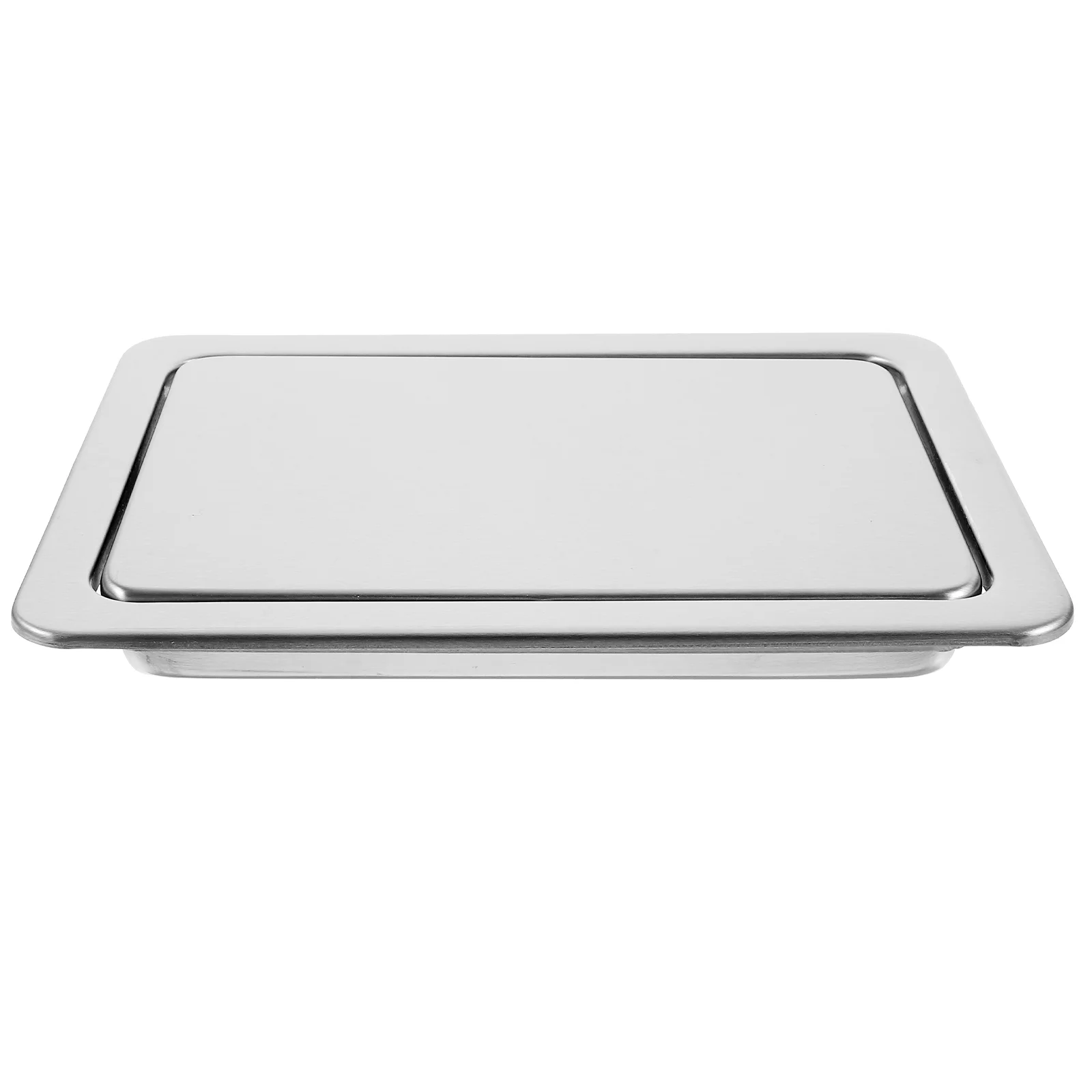 

Stainless Steel Flap Flush Recessed Balance Swing Flap Lid Cover Washers Garbage Can Kitchen Counter Top