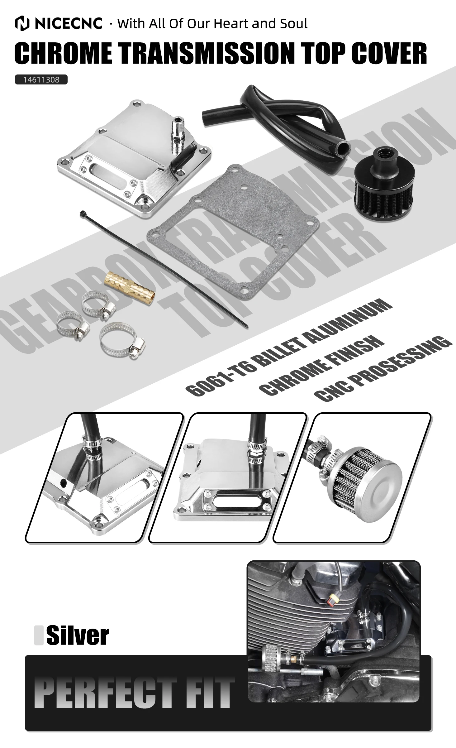 Übere Abdeckung für belüftete Getriebe für Harley Road King/Special Street Glide FLHX/S Road Glide FLTRX/S Tri Glide Ultra Limited 17–24 – Detail 4