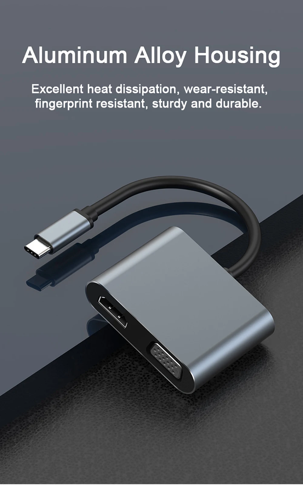 4 em 1, USB 3.0, VGA, adaptador