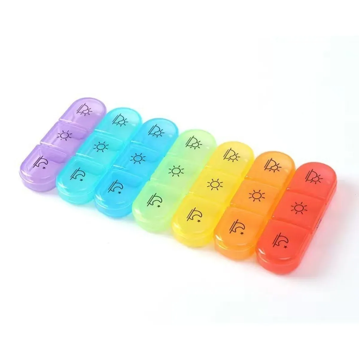 Weekly Pill Organizer with 21 Compartments - Portable Travel Medicine Dispenser for Morning, Noon, and Night Pills, Sea Blue