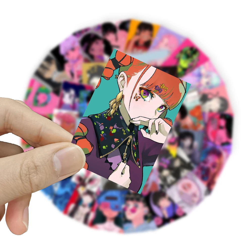 55pcs 빈티지 도시 팝 소녀 핑크 스티커 DIY 노트북 전화 케이스 일기 스크랩북 고정 노트북 아이 데칼 핀 스티커