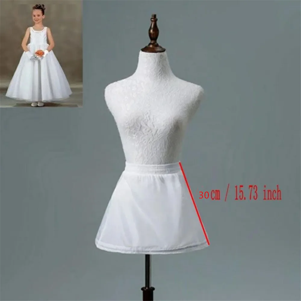 White Children kids Petticoat A-Line 3 Hoops One Layer Kids Crinoline Lace Trim Flower Girl Dress Underskirt Elastic Waist-petticoat skirt,petticoat underskirt,flower girl underskirt