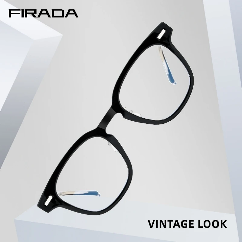Firada Mode transparente Brillen Retro Acetat quadratische Brillen optische Brille Rahmen für Männer und Frauen kbt98310