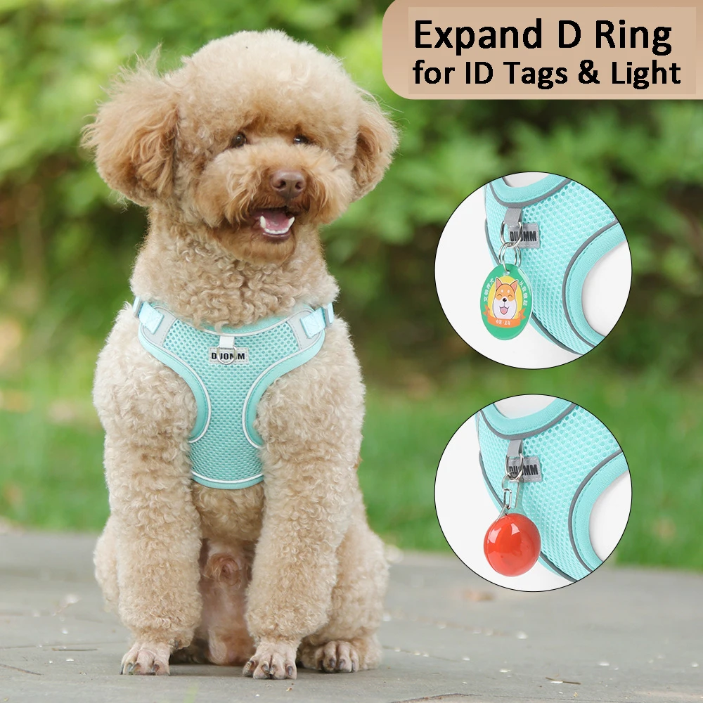 Reflective Dog Harness and Leash Set for Small Medium Dogs