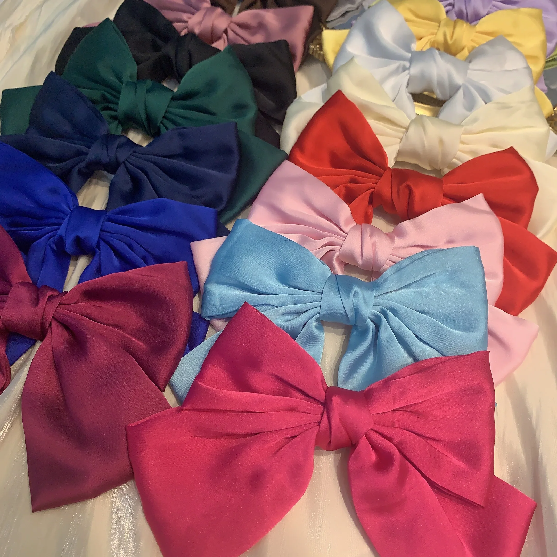 Forcine Capelli Donna Grande Fiocco In Raso – Accessori Bohemien Multicolore - Foto 2