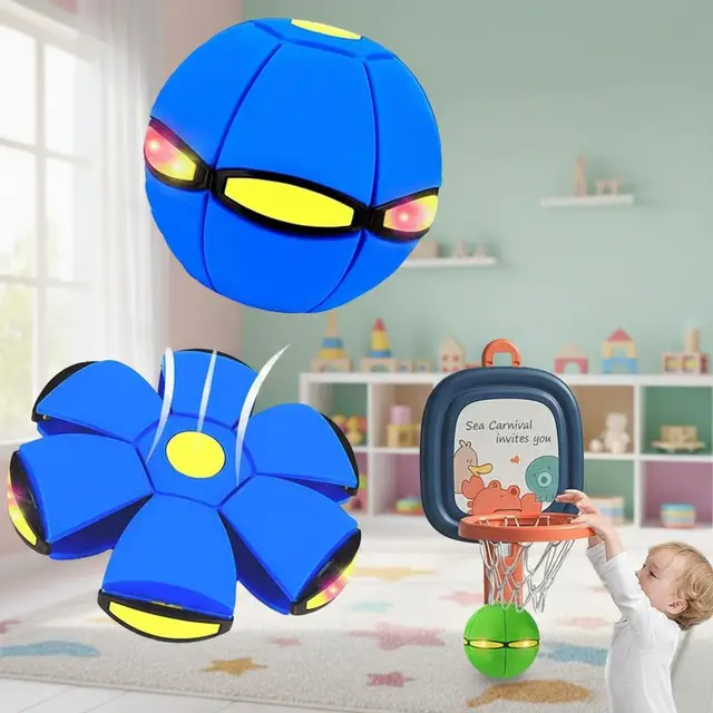 Bouncy Ball Magic Flying Saucer Ball Educational Pet Children's Toy Indoor And Outdoor Decompression Deformation Sports Ball 1