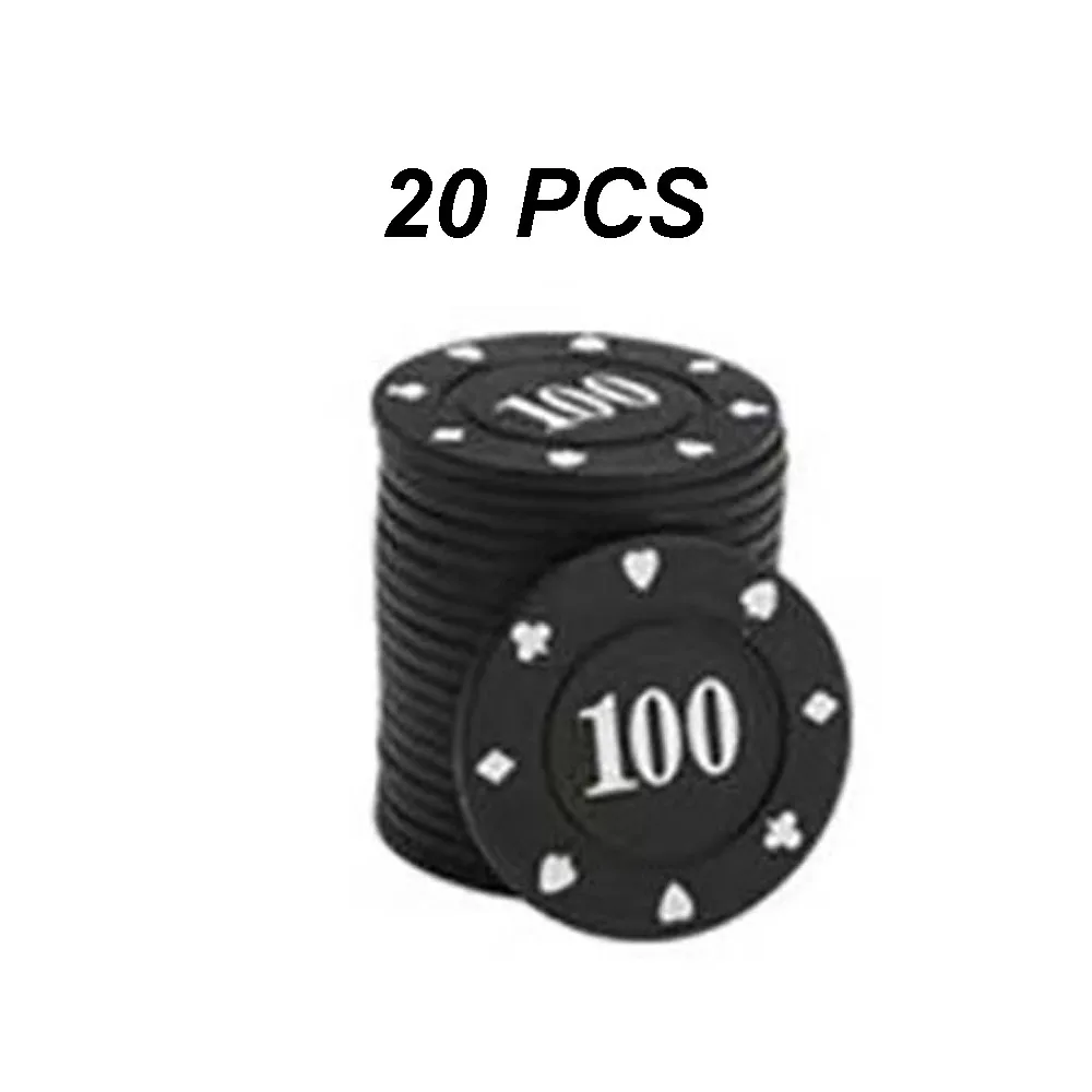 20PCS Round Plastic Texas Hold\'em Casino Chips Sets Baccarat Poker Chips Entertainment Dollar Coins for Family Parties