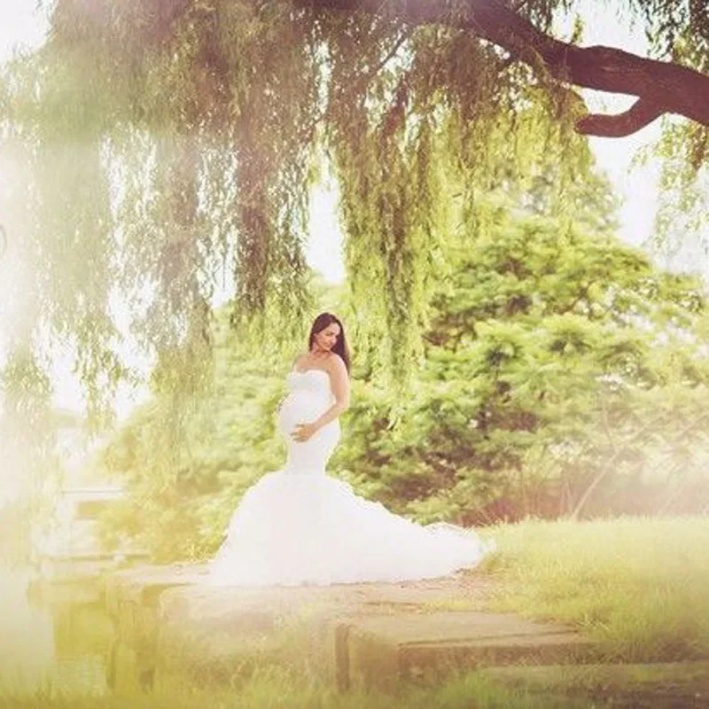 

Sexy Shoulderless Maternity Photography Props Dresses Lace Mesh Pregnancy Dress Photo Shoot Maxi Gown Clothes For Pregnant Women