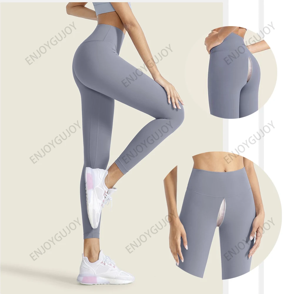 Yoga Pants Women Invisible Crotch Open Outdoor Sex Thin Legs Lift Buttock Seamless Naked Sports Fitness Pants