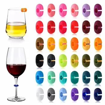 Silicone Wine Glass Marker Juice Champagne Cup Goblet Label Mug Tag Bar Wedding Identification Color Random Party Tools
