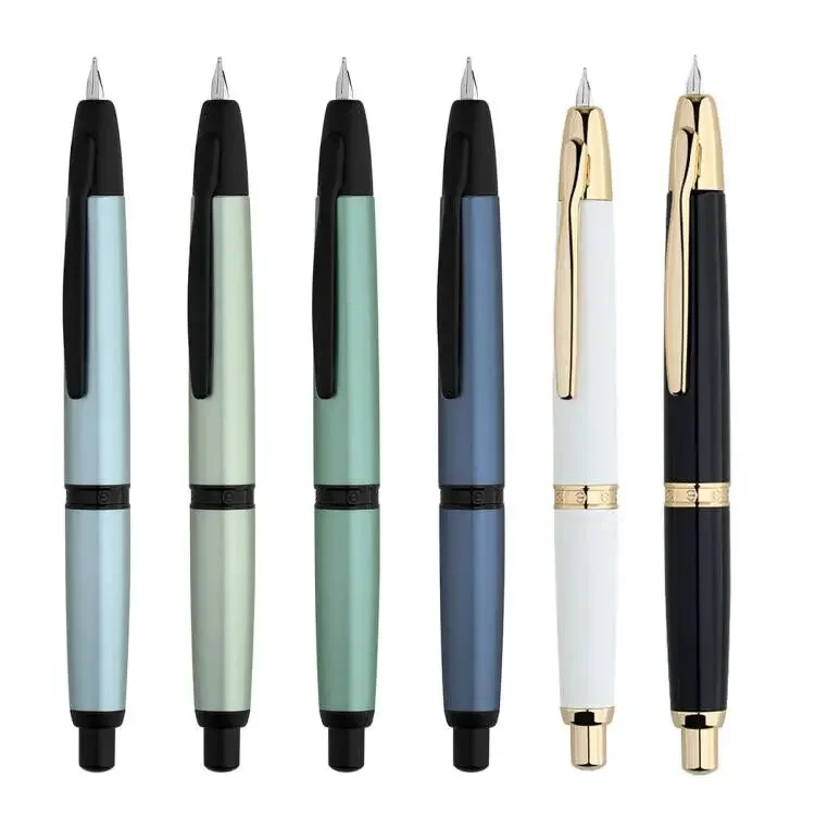 

New Colors MAJOHN A1 Press Fountain Pen, Retractable Fine Nib 0.5mm Metal with Clip & Converter for Writing Office Business