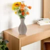 Woven Flower Tall Decorative Containers European Woven Plastic Vase Style Beige Braided Plastic Lasting 6