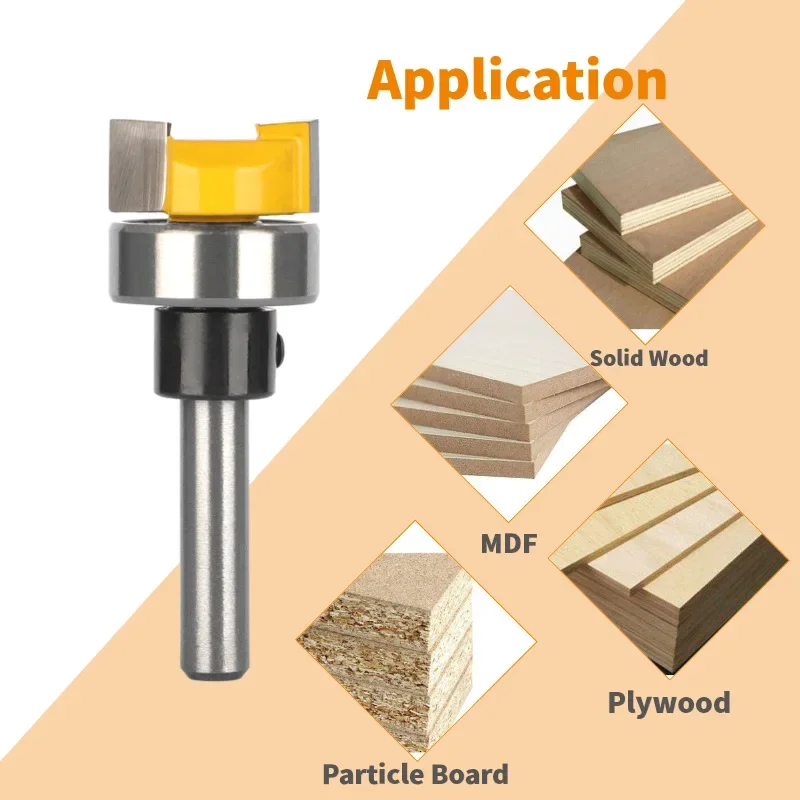 Face Mill Woodworking Milling Cutters 6MM 6.35MM 8MM D19.05MM Pattern Router Bit For Wood Carbide Cutter End