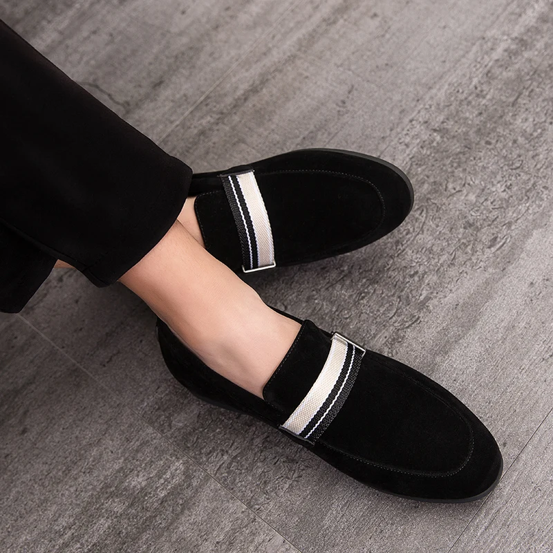 

2023 New Men Shoes Summer Breathable Casual Suede Leather Shoes Men Dress Wedding Loafers Men's Moccasins Tenis Masculino