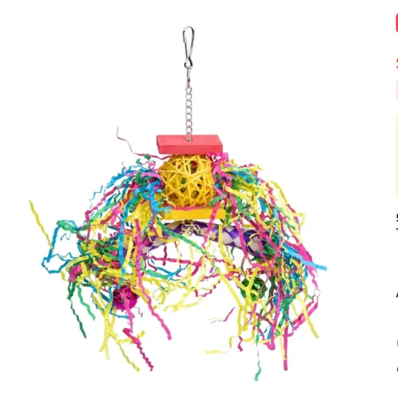 5-piece Parrot Toy Biting Toy Drawing Toy Finger Set Sichuan Pepper Wood Paper Silk Weaving Tube Toy Set 6