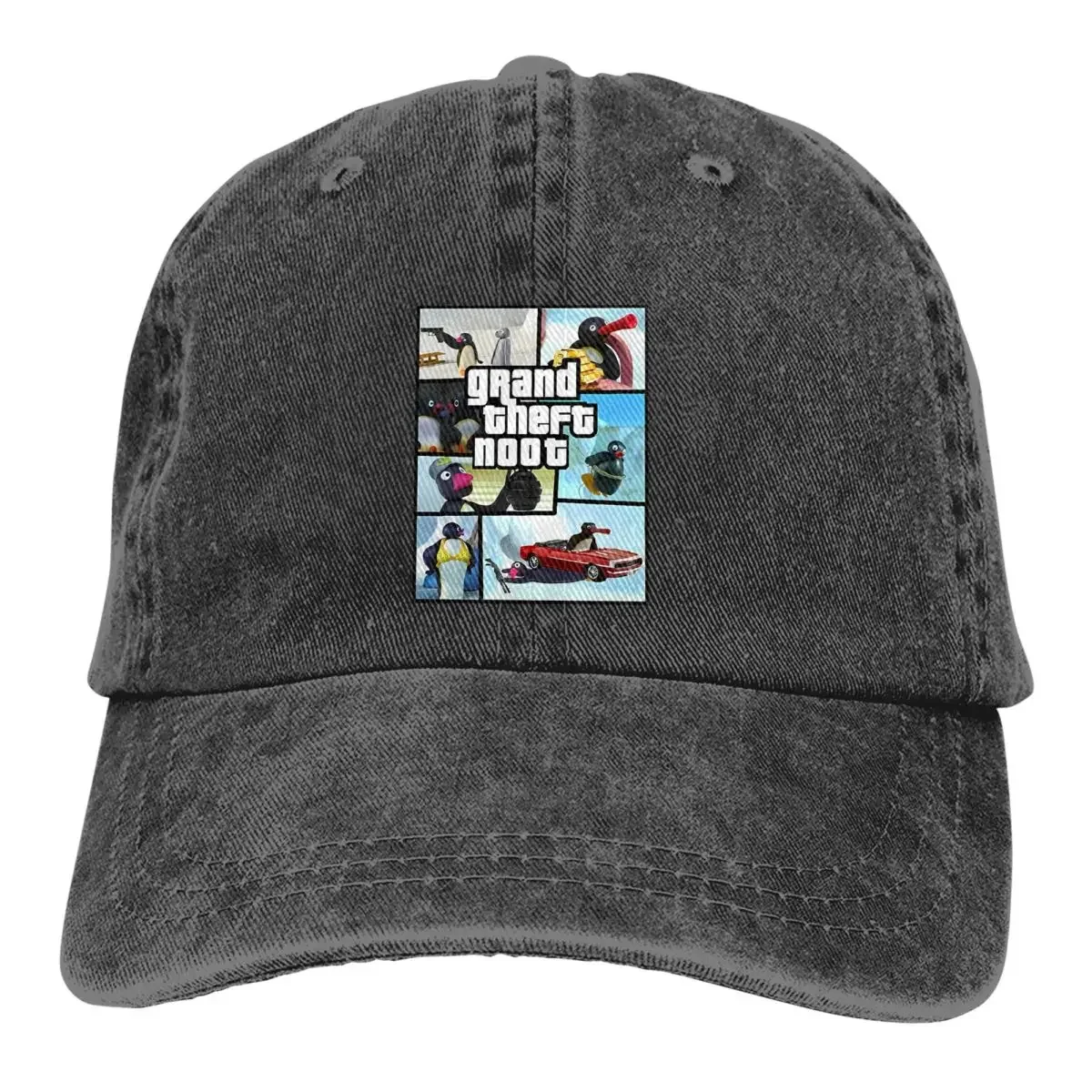 

Washed Men's Baseball Cap Grand Theft Noot Trucker Snapback Caps Dad Hat Noot Pingu Pinga Penguin TV Golf Hats