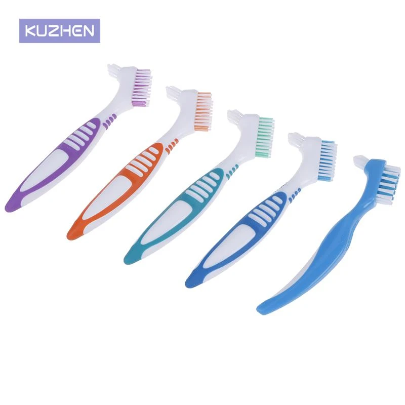 Denture Cleaning Brush Multilayered Bristles False Teeth Brush Oral