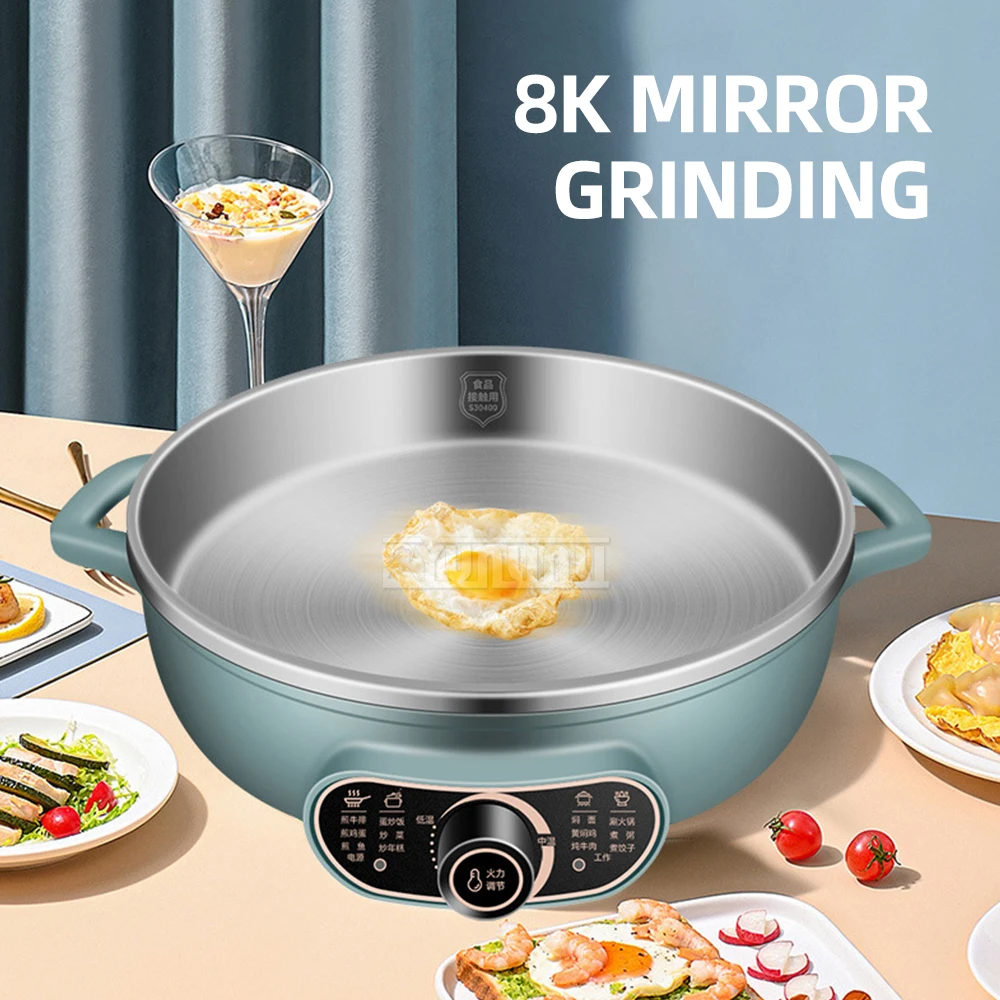 304 Stainless Steel Electric Pancake Pan Multi functional Non Stick Electric Frying Pan 2