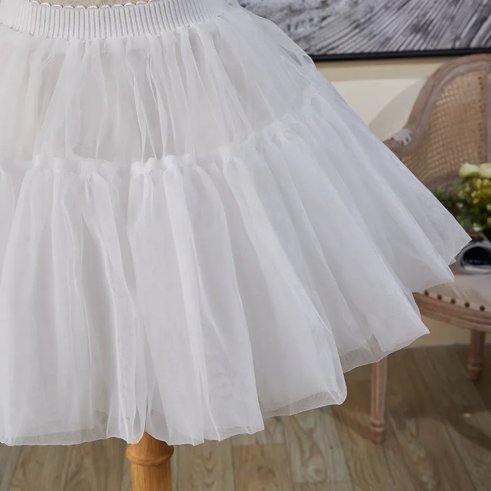 Petticoat Skirt Petticoat Underskirt Lolita Petticoat 35Cm Underskirt Black Petticoat Lolita Soft Yarn Boneless Skirt Support Daily Cosplay Violence Carmen Soft Korea Japan