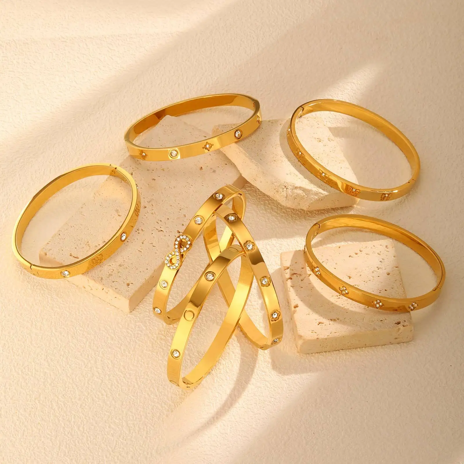 Women CZ Bangle Bracelet, 6mm Stainless Steel Hinged Cuff, Cubic Zirconia  Openable, Elegant Adjustable, Hypoallergenic Jewelry - AliExpress