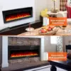 Electric Fireplace 60Inch Wall Mounted Electric Fireplace, Remote Control With Timer Touch Screen Adjustable Flame Color + Speed 3