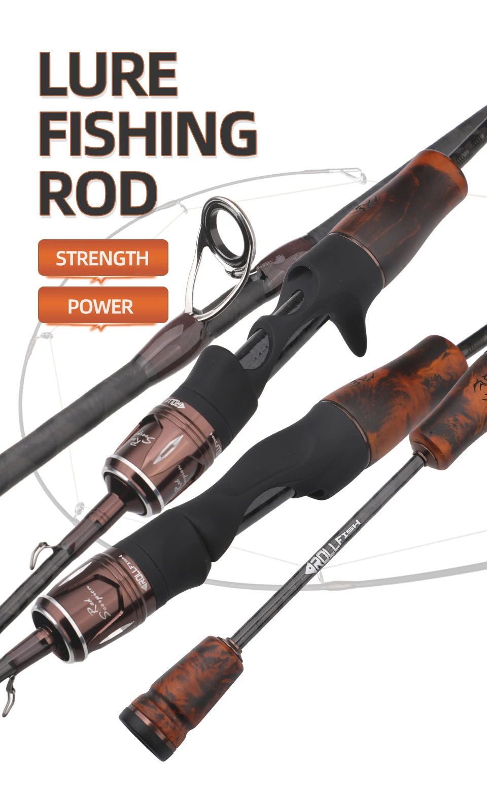 ROLLFISH UL Spinning Casting Forelle Angelrute Carbon Faser Super Weiche BFS Köder Angelrute Köder 1-9g Schnelle Aktion 1,38-1,8 M – Detail 1