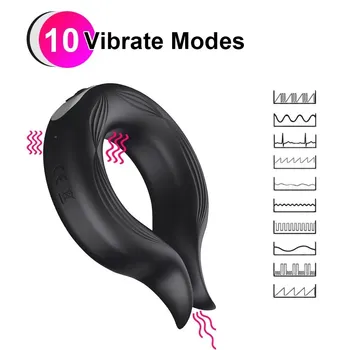 Vibrator Cock Ring Cockring for Men Sexy Toys for Couples Long Erection Vibrating Penis Rings Sleeve Ejaculation Delay Sex Shop 3