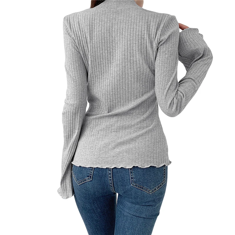 Xingqing Elegant Lady Square Collar T Shirt Kawaii Clothes Fairy Grunge Long Sleeve Ribbed Tops y2k Tees 2000s Women Streetwear 6