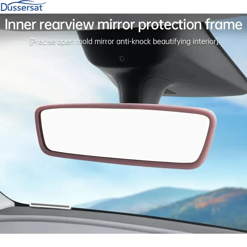 Tesla Model 3/Y Silicone Rearview Mirror Cover Edge Frame Protector Tesla Anti-Bump Protective Accessories Non-Slip Decoration