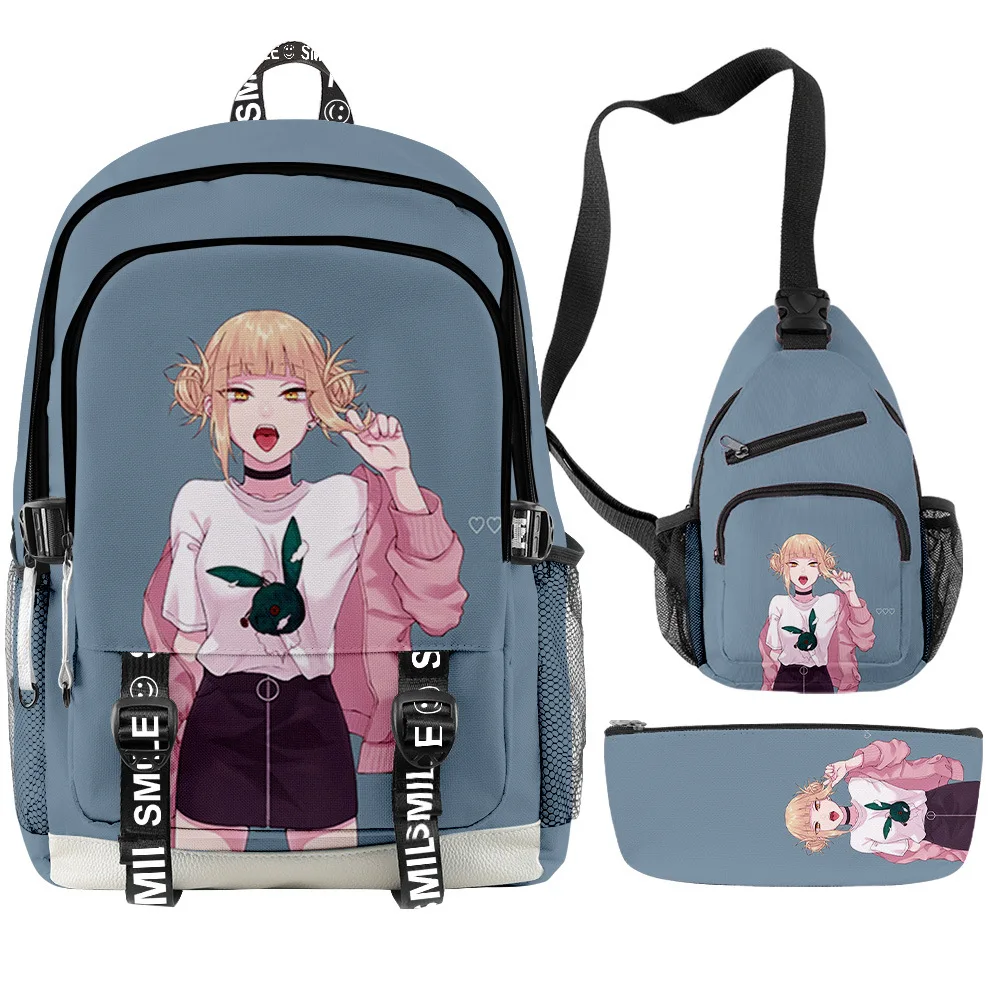 

3pcs/set Japan Anime My Hero Academia Boys Girls Schoolbag Primary Backpack Middle School Students Oxford Waterproof Backpack