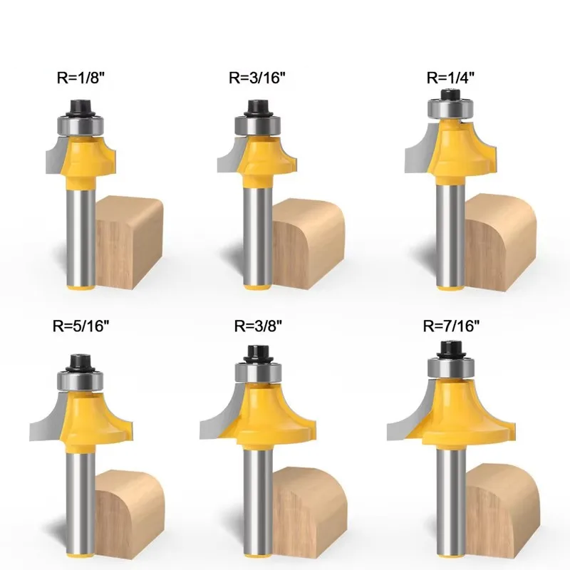 1PC 8mm Shank Corner Round Over Edging Wood Router Bit 2 Flute Corner ...