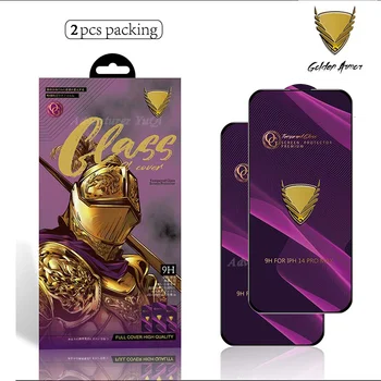 2pcs Premium Tempered Glass For iPhone 16 15 14 13 12 11 Screen Protector Pro Max Full Glue X XR XS 7 8 Plus Armor Retail Box ok 1
