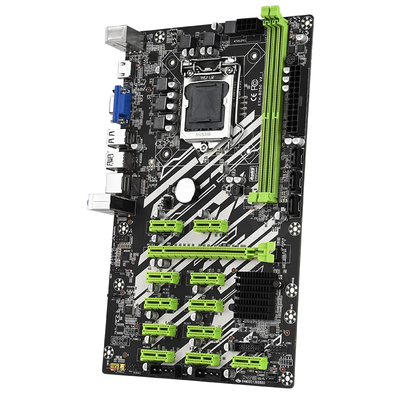 マイニング12pcieマザーボード(CPU、CPUファン、メモリ&スイッチ付き) おお