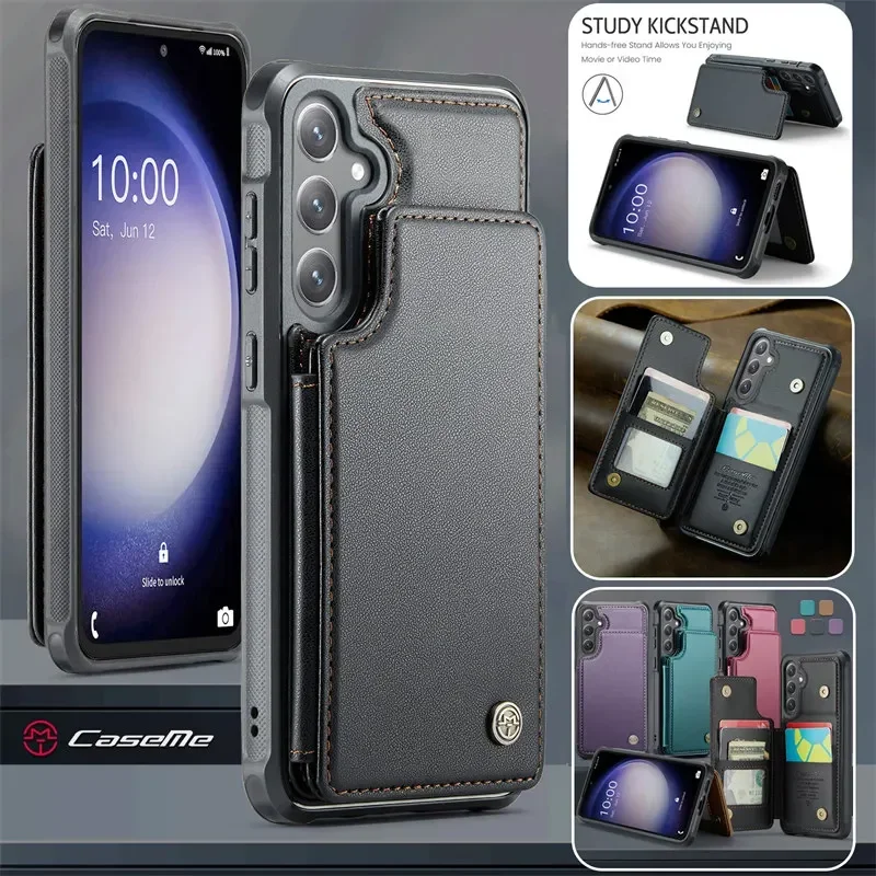 Premium RFID Blocking Leather Wallet Phone Case with Card Holder