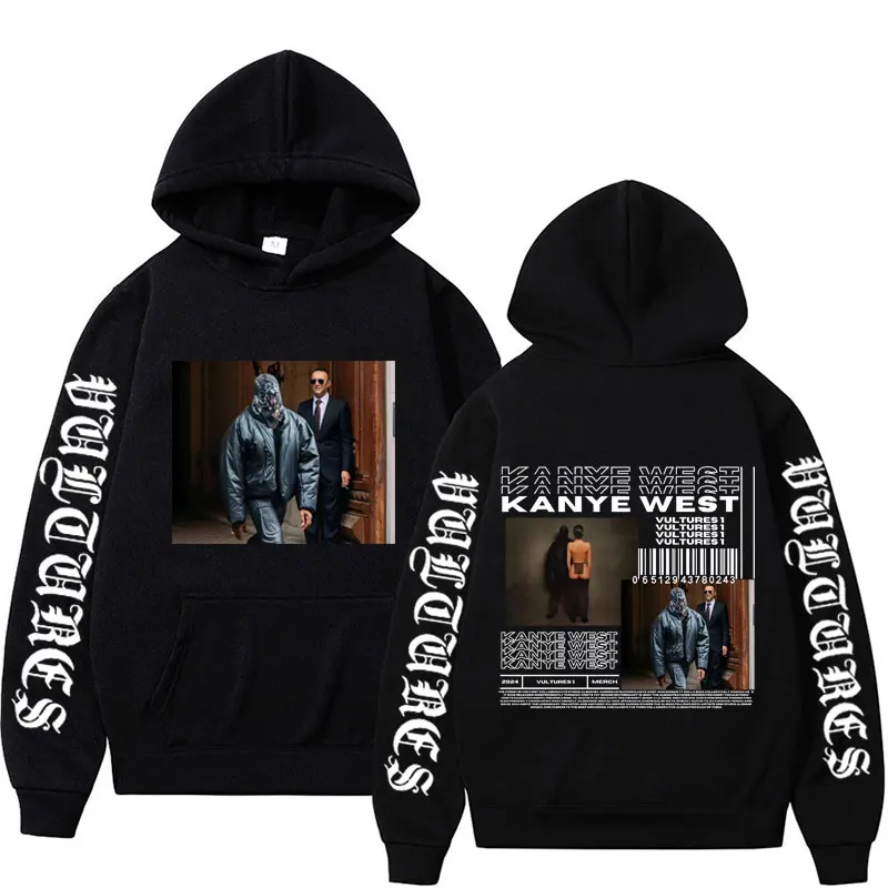 

Rapper Kanye West New Vultures Album Cover Hoodies for Men Women Hip Hop Style Gothic Streetwear Hoodie Retro Fashion Sweatshirt