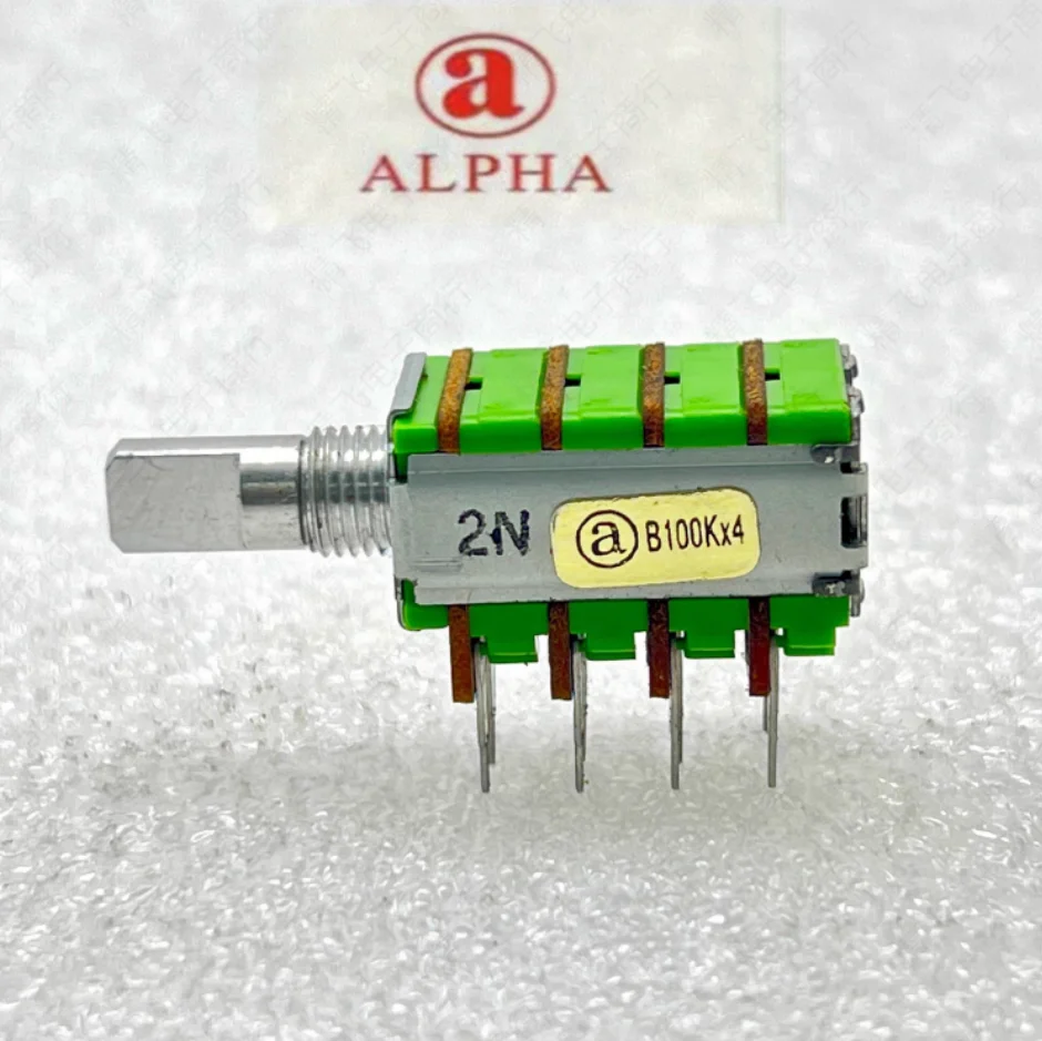 1 pcs. Taiwan ALPHA Alpha RK12 precision potentiometer quad B100K * 4 shaft length 15MM quad channel