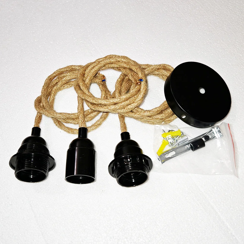 Jute Rope Pendant Lamp Ceiling Lighting Fitting E27 Bakelite Lamp Holder decorative lights lamp holder lamp bulb holder lamp base lamp socket adapter lamp socket extender ceiling lamp bracket pendant light hook