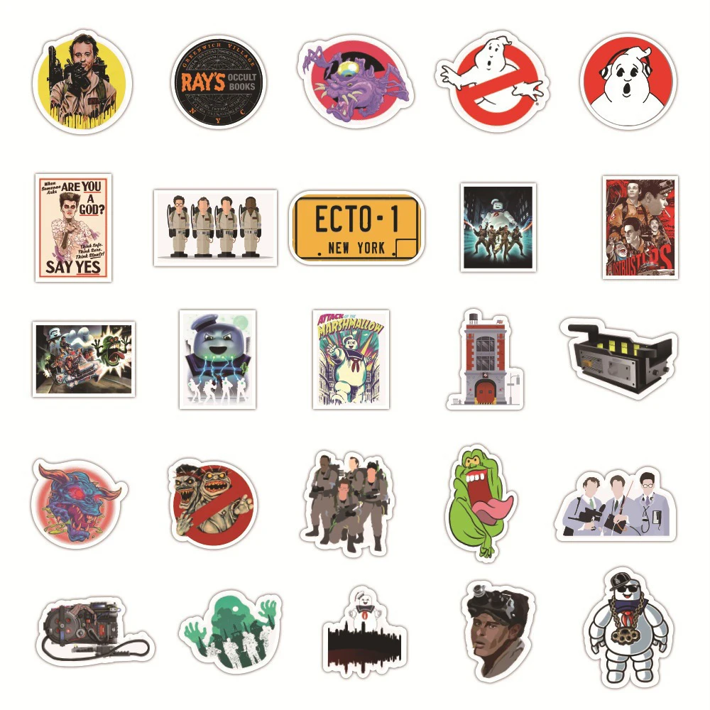 10/30/50PCS Movie Ghostbusters Sticker Graffiti Decoration Phone Case Luggage Notebook Laptop Skateboard Waterproof Sticker