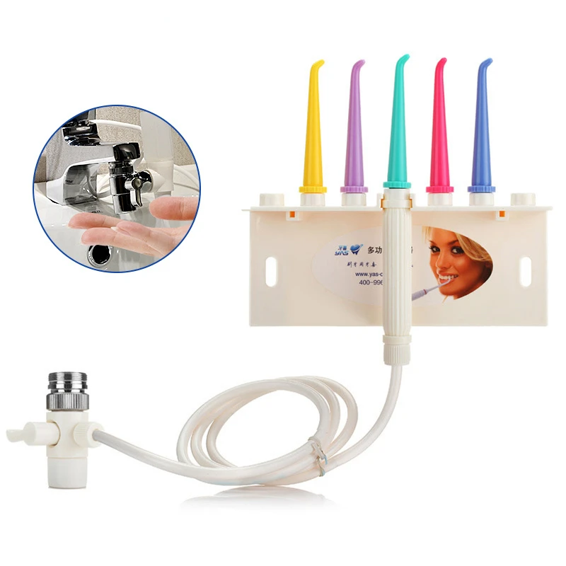 

Oral Irrigator Kit with 5 Nozzles Teeth Cleaner Jet Interdental SPA Water Dental Flosser Teeth Cleaning Care Tools DSA