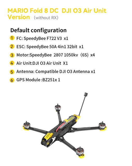 SpeedyBee Mario Fold 8 DC Long Range Drone - Speedy Bee