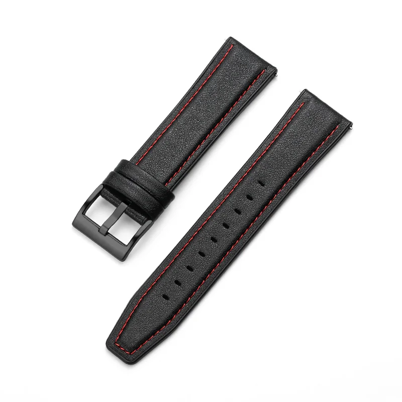 Premium Leather and Silicone Hybrid Watch Band Bracelet in Multiple Sizes