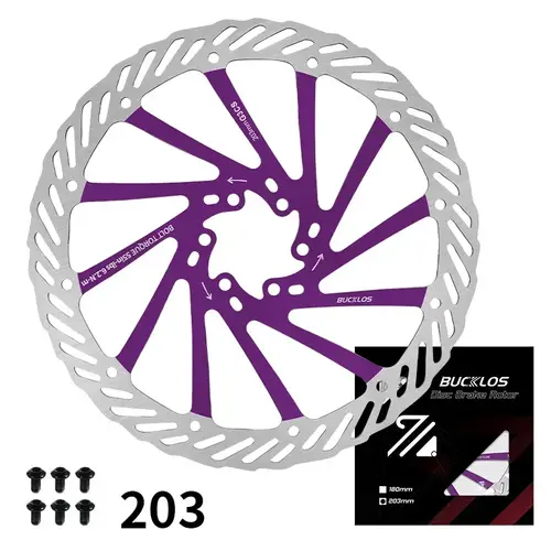 BUCKLOS Ultralight MTB Bike Hydraulic Disc Brake Rotor 160/180/203mm Mountain Road Racing Bicycle Brake Disc with 6 Free Bolts - Image 19