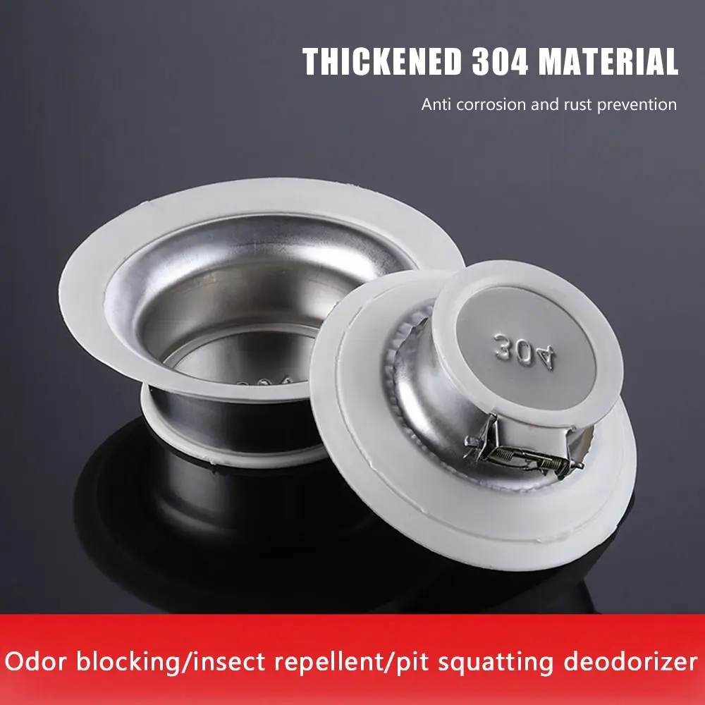 Description Picture 2 of itemPrevent Backflow Toilet Odor Stopper Stainless steel Bathroom Fitting Toilet Deodorant Stopper Squatting Pan Accessories